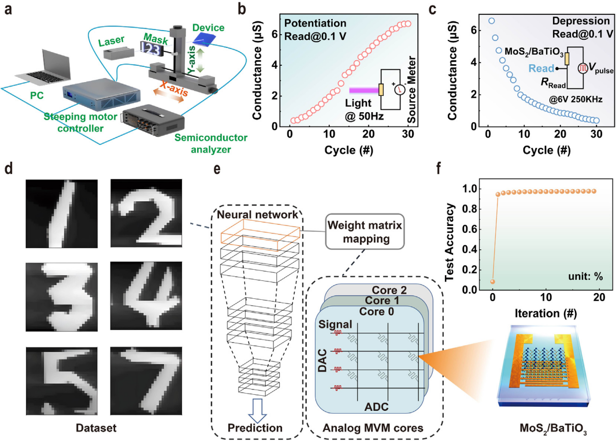图8.基于MoS2/BaTiO3器件的感知器网络 配图8